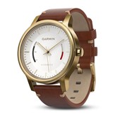 VívoMove™ Gold-Tone Steel with Leather Band Activity Tracker Watch