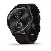 vívomove® Style Graphite - Boîtier, Fermeture Aluminium Graphite, Bracelet Nylon Tissé Poivre Noir