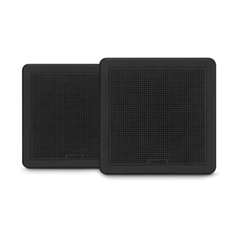 Fusion® FM Series Marine Speakers - 6.5" 120-Watt Square Black Flush Mount Marine Speakers (Pair)
