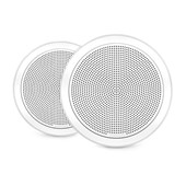 Fusion® FM Series Marine Speakers - 7.7" 200-Watt Round White Flush Mount Marine Speakers (Pair)