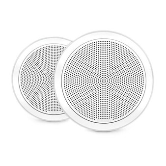 Fusion® FM Series Marine Speakers - 7.7" 200-Watt Round White Flush Mount Marine Speakers (Pair)