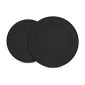 Fusion® FM Series Marine Speakers - 7.7" 200-Watt Round Black Flush Mount Marine Speakers (Pair)