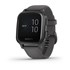 Venu® Sq – Music Edition - Slate Aluminum Bezel with Black Case and Silicone Band