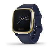 Venu® Sq – Music Edition - Light Gold Aluminum Bezel with Navy Case and Silicone Band