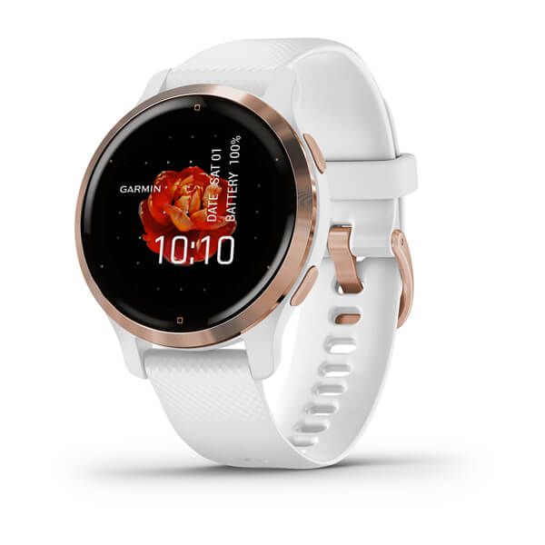 Venu® 2S - Rose Gold Stainless Steel Bezel with White Case and Silicone Band