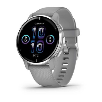Venu® 2 Plus - Silver Stainless Steel Bezel with Powder Gray Case and Silicone Band