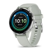 Venu® 3S - Silver Stainless Steel Bezel with Sage Gray Case and Silicone Band