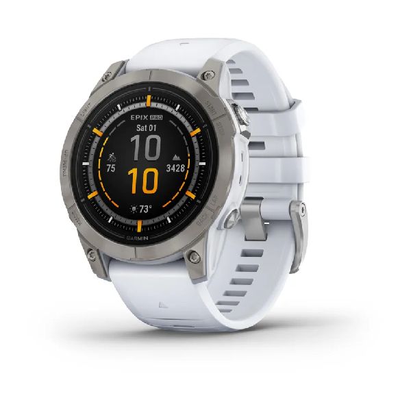 epix™ Pro (Gen 2) Sapphire Edition 47 mm - Titane Bezel, Whitestone Case and Silicone Band