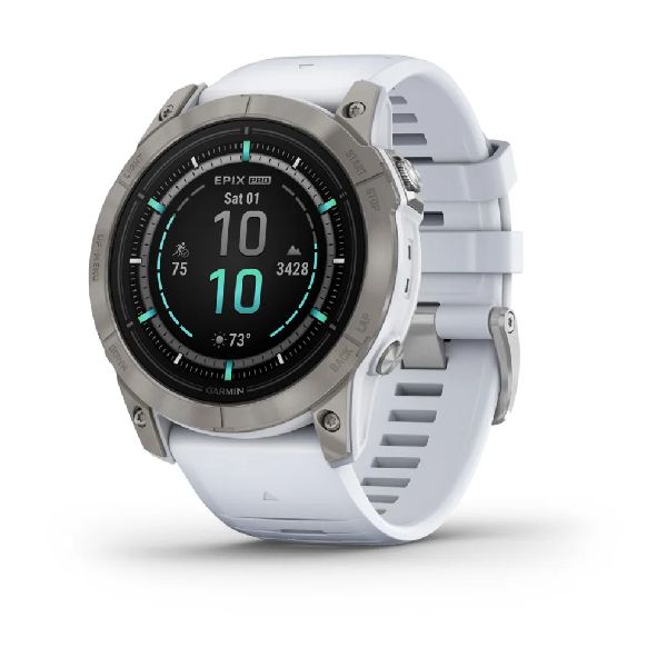 epix™ Pro (Gen 2) Sapphire Edition 51 mm - Titane Bezel, Whitestone Case and Silicone Band