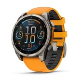 fenix® 8 – 47 mm AMOLED - Sapphire, Titanium with Spark Orange/Graphite Silicone Band