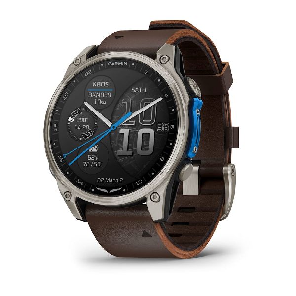 D2™ Mach 2 – 47 mm - Titanium with Oxford Brown Leather Band