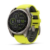 fenix® 8 – 47 mm Solar - Sapphire, Titanium with Amp Yellow/Graphite Silicone Band