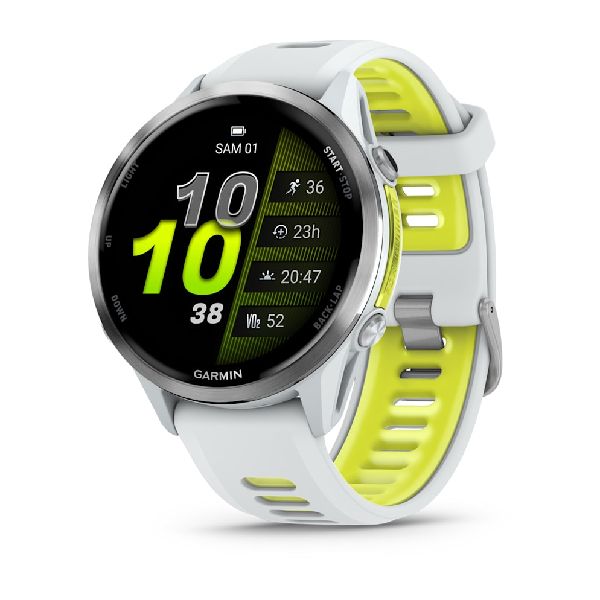 Forerunner® 970 - Titanium with Whitestone Case and Whitestone/Translucent Amp Yellow Band