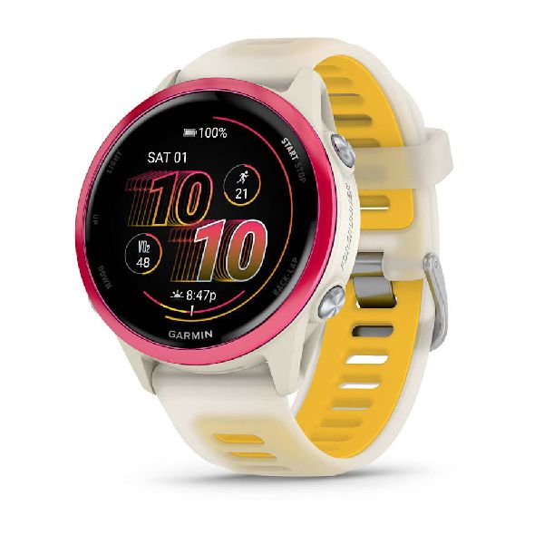 Forerunner® 570 - 42mm - Raspberry Aluminum with Translucent Bone/Mango Band