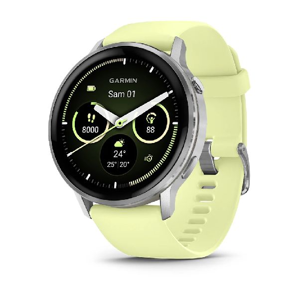 Venu® 4 - 45 mm - Silver with Citron Silicone band 