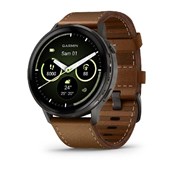 Venu® 4 - 45 mm - Gray avec bracelet en silicone noir et bracelet en cuir marron