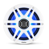 Haut-parleurs Clarion® CMS marins - 6.5" avec LED et Grille Sport Blanche et Noire (CMS-651RGB-SWB)