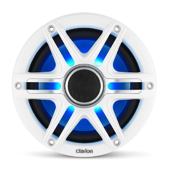 Clarion® CMSP Marine Speakers - 6.5" with LED and White and Gray Sport Grille (CMSP-651RGB-SWG)