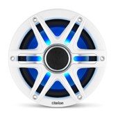 Haut-parleurs Marine CMSP Clarion® - 6.5" avec LED et Grille Sport Blanche et Grise CMSP-651RGB-SWG