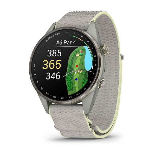 Approach® S72 - 47mm - Silver/Citron Titanium Bezel with Fog Gray/Citron ComfortFit Fabric Band