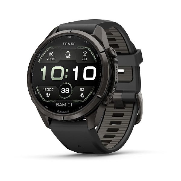 fenix® 9 Pro - inReach® - 43mm - Carbon Gray DLC Titanium with Black/Pebble Gray Silicone Band