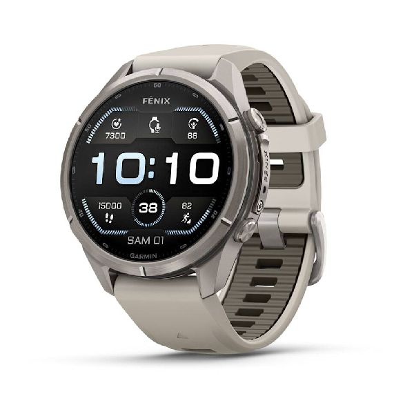 fenix® 9 Pro - 43mm - Titane avec bracelet en silicone gris cendré/grès foncé