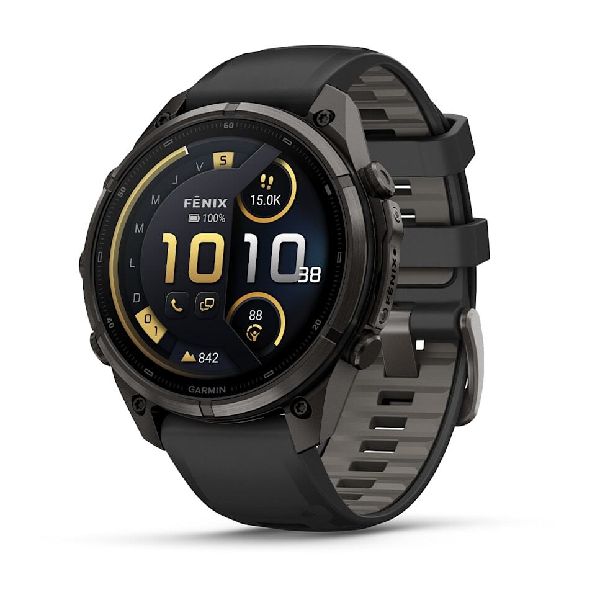 fenix® 9 Pro - inReach® - 47mm - Carbon Gray DLC Titanium with Black/Pebble Gray Silicone Band