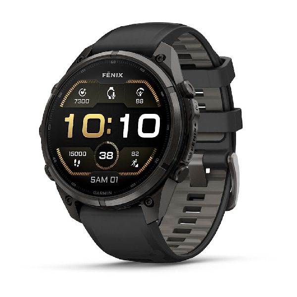 fenix® 9 Pro - 47mm - Carbon Gray DLC Titanium with Black/Pebble Gray Silicone Band