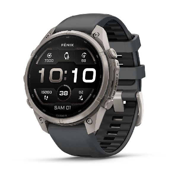 fenix® 9 Pro - 47mm - Carbon Gray DLC Titanium with Black/Pebble Gray Silicone Band