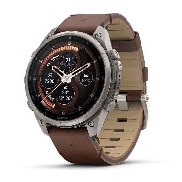 fenix® 9 Pro - inReach® - 47mm - Titanium with Walnut Leather Band