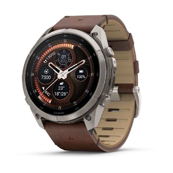 fenix® 9 Pro - inReach® - 51mm - Titanium with Walnut Leather Band
