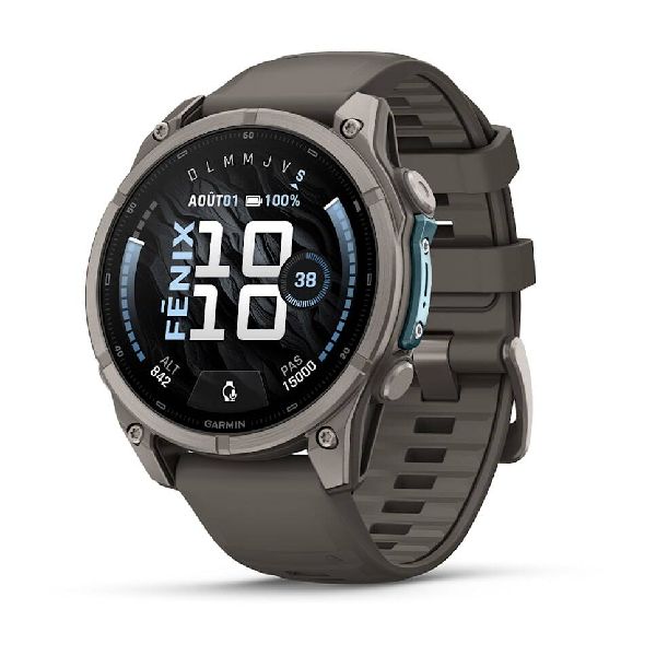 fenix® 9 - 47mm - Titane avec bracelet en silicone gris foncé