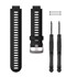 ForeRunner® 230/235/630/735XT Watch Band - Silicone Black/Gray with Silver Hardware
