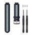 ForeRunner® 230/235/630/735XT Watch Band - Silicone Midnight Blue/Frost Blue with Silver Hardware