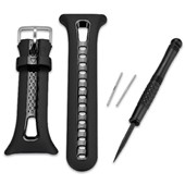 ForeRunner® 10/15 Watch Band - Silicone Black Large with Silver Hardware