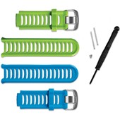 ForeRunner® 910XT Watch Band - Kit of Silicone Green & Blue with Silver