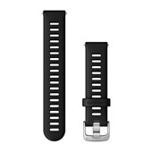 Quick Release Bands (18 mm) - Black Silicone with Silver Hardware