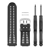 ForeRunner® 225 Watch Band - Silicone Black with Silver Hardware