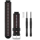 ForeRunner® 230/235/630/735XT Watch Band - Silicone Black/Marsala with Silver Hardware