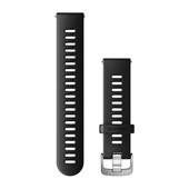 Bracelets à Dégagement Rapide (20 mm) - Silicone Noir avec Fermeture Acier