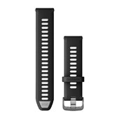 Bracelets à Dégagement Rapide (22 mm) - Silicone Noir/Gris Poudré avec Fermeture Ardoise