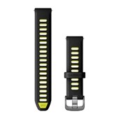 Bracelets à Dégagement Rapide (18 mm) - Silicone Noir/Jaune Amp  avec Fermeture Ardoise