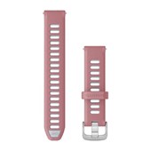 Bracelets à Dégagement Rapide (18 mm) - Silicone Rose/Pierre Blanche avec Fermeture Argent - 180 mm