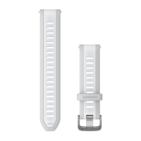 Bracelets à Dégagement Rapide (20 mm) - Silicone Gris Brume/Pierre Blanche Fermeture Acier - 203 mm