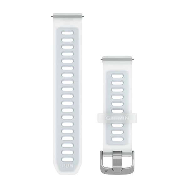 Bracelets à Dégagement Rapide (20 mm) - Silicone Translucide Blanc/Bleu Ciel avec Fermeture Argent