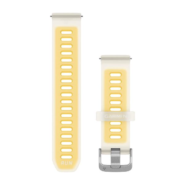 Bracelets à Dégagement Rapide (20 mm) - Silicone Translucide Ivoire/Orange avec Fermeture Argent