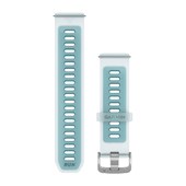 Bracelets à Dégagement Rapide (22 mm) - Silicone Translucide Blanc/Turquoise avec Fermeture Argent