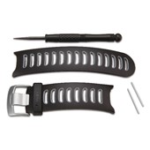 Approach® S3 Watch Bands - Black/Gray Silicone with Silver Hardware