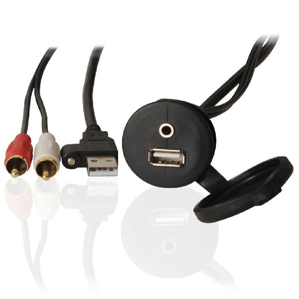 Panel Mount USB & 3.5mm AUX connector