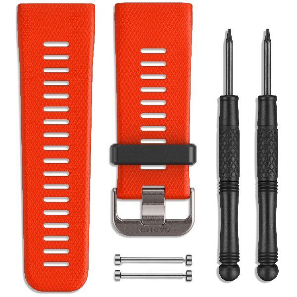 VívoActive® HR Watch Band - Silicone Lava Red with Gray Hardware